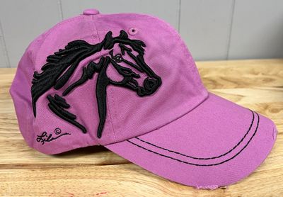 Hat - Purple w/Embroidery Black Horse