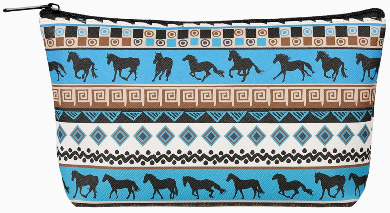 Cosmetic Bag - Tribal Horses Medium