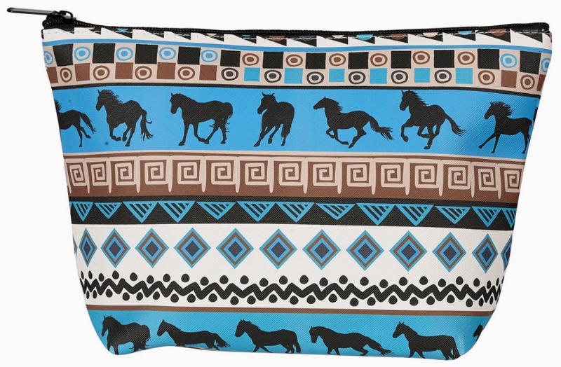 Cosmetic Bag - Tribal Horses Large