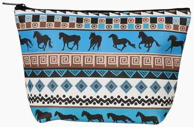 Cosmetic Bag - Tribal Horses Large