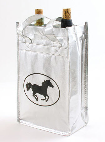 Tote - Wine Bottle Carry Bag Silver