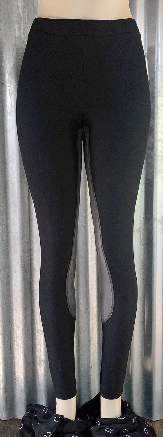 Riding Tights - Tropix™ Black/Full Seat Charcoal Clarino™/XLG