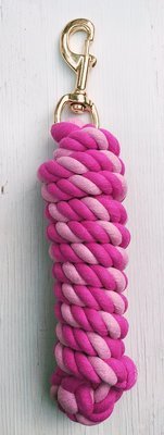 Lead Rope - 7.5' Triple Strand Cotton Pink-Trigger Snap