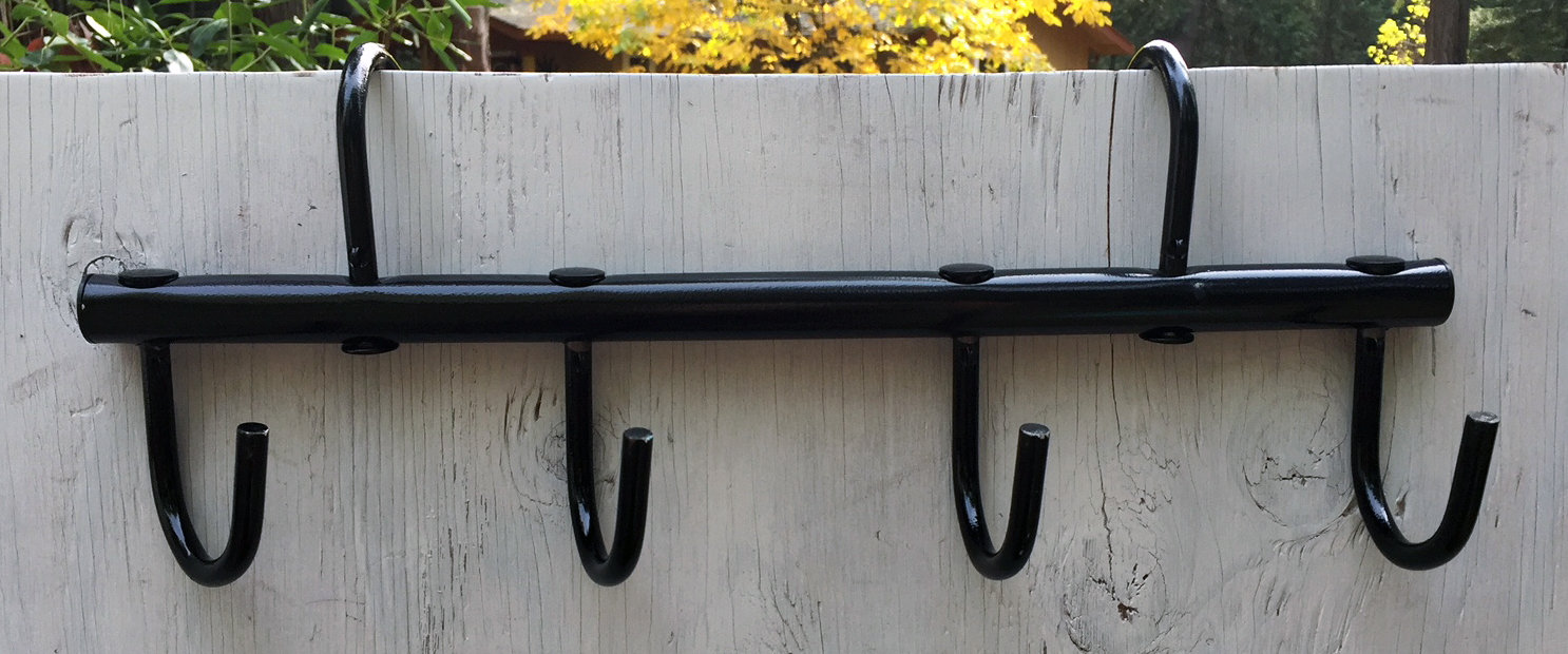Tack Rack - 18&quot; Six Swivel Hooks Black