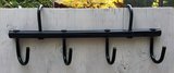 Tack Rack - 18" Six Swivel Hooks Black