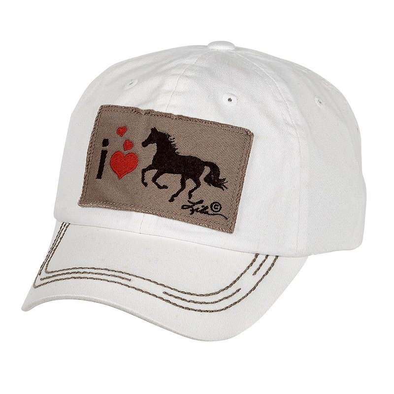 Hat - "I Love Horses" White