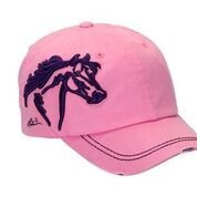 Hat - Pink w/Embroidery Purple Horse