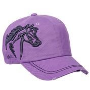 Hat - Purple w/Embroidery Black Horse