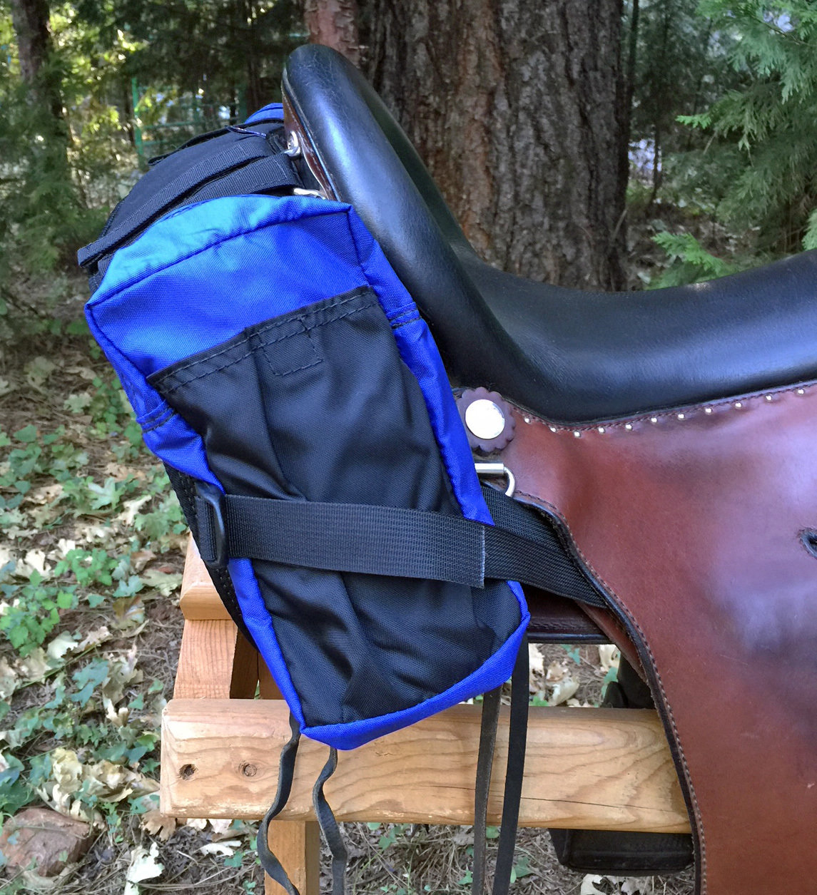 Top view of Cantel bag - notice the extra straps for fitting lots of saddles.
