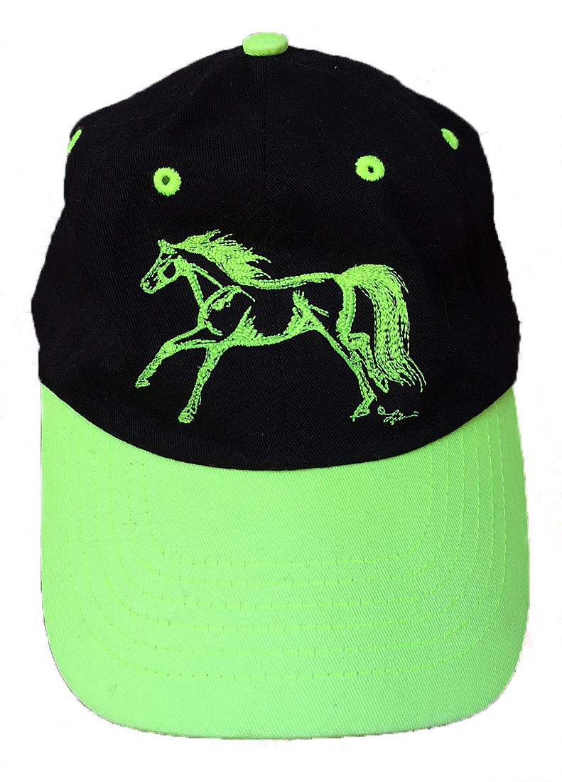 Hat - Horse Lime Green/Black