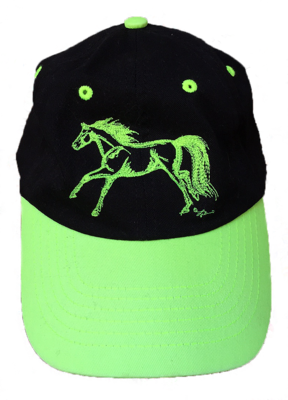 Hat - Horse Lime Green/Black