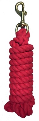 Lead Rope - 10' x 3/4" Cotton Red-Trigger Snap