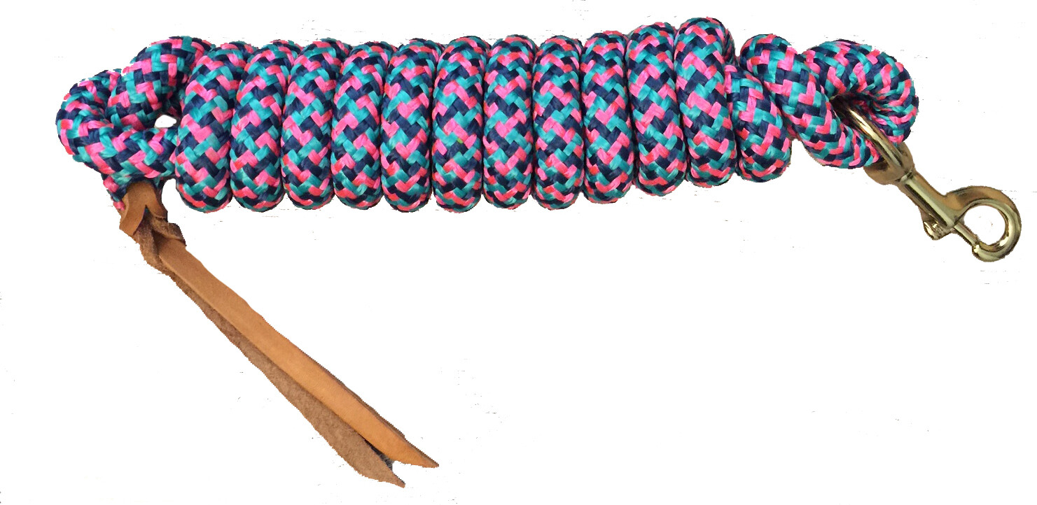 Lead Rope - Cowboy 9' x 5/8" Multi-Hot Pk/TQ/Navy