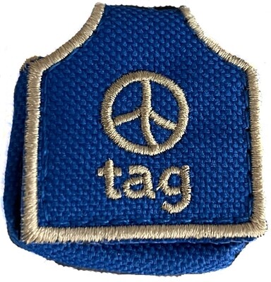 Dog Tag Silencer Cover - Peace/Rescued Blue Dog Tag Silencer Cover - Peace/Rescued Blue