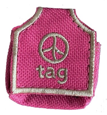 Dog Tag Silencer Cover - Peace/Rescued Pink