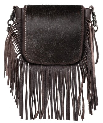 Purse - Crossbody Genuine Leather Hair on Cowhide BRN