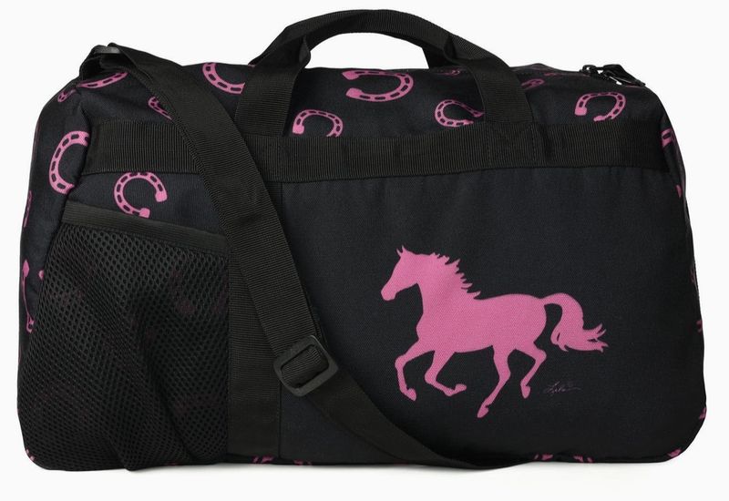 Duffle Bag - Horse Shoes - Pink w/Black