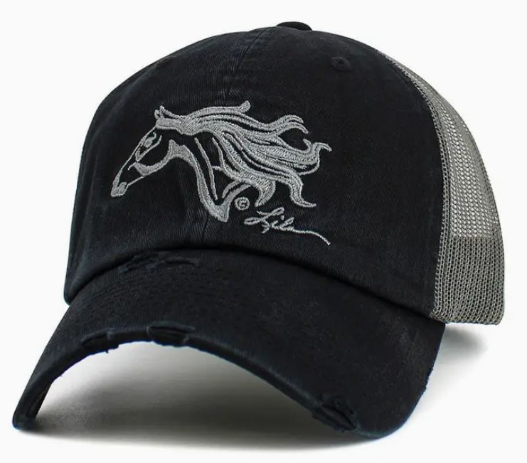 Hat - Lila Vintage Mesh Back - Black/Grey