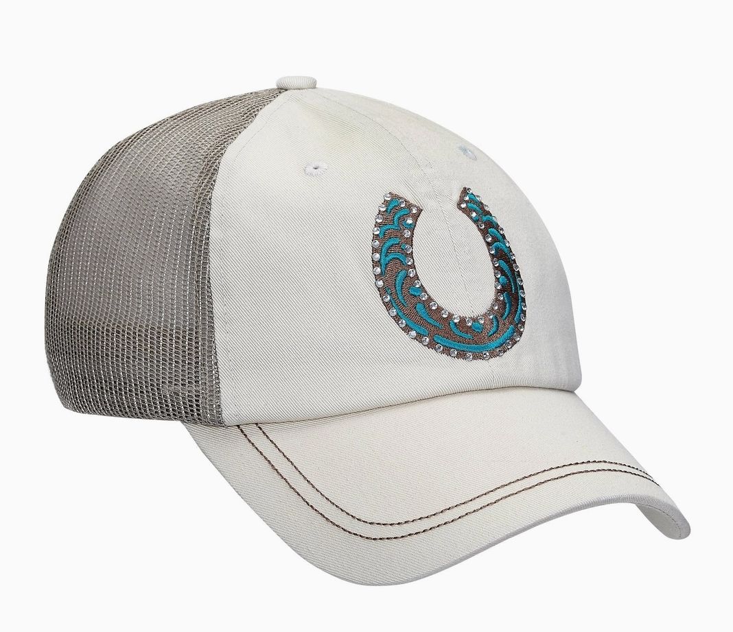 Hat - Rhinestone Horseshoe - Stone