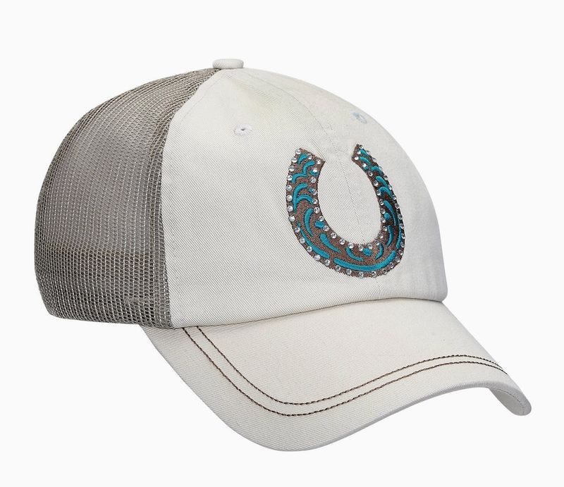 Hat - Rhinestone Horseshoe - Stone