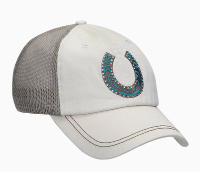 Hat - Rhinestone Horseshoe - Stone