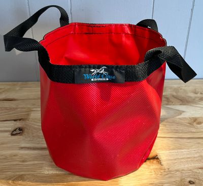 Dog Water Bucket - 6 qt. Collapsible Red
