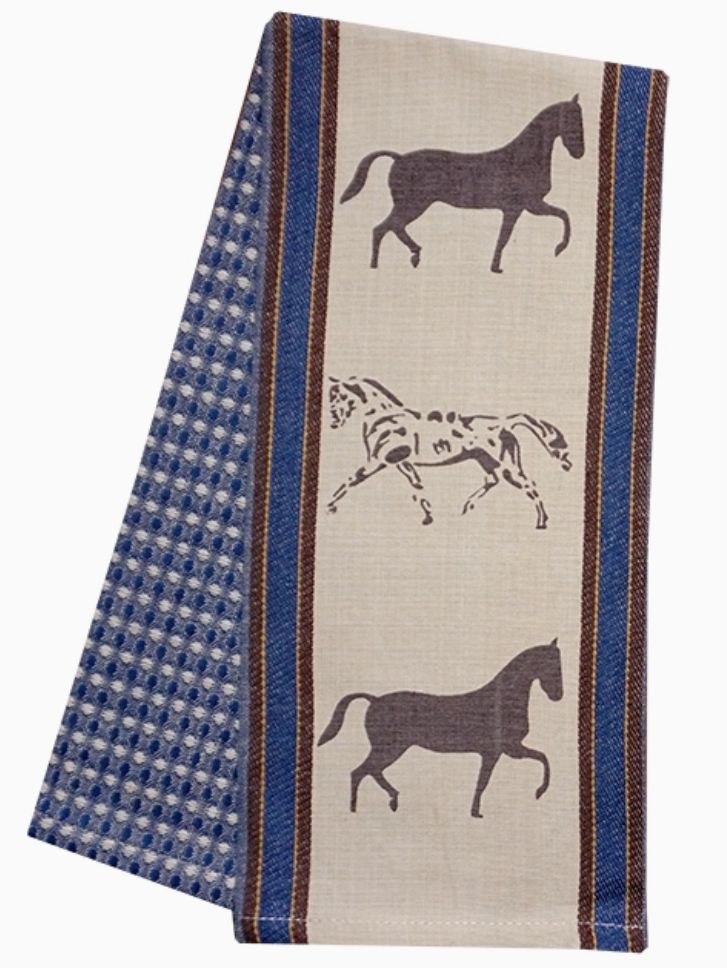 Kitchen Towel - Show Horses Blue