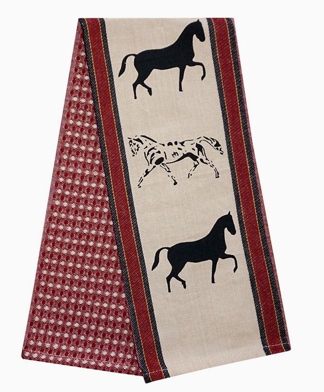 Kitchen Towel - Show Horses Red