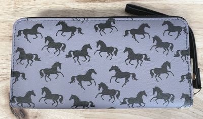 Wallet - Grey w/Black Horses