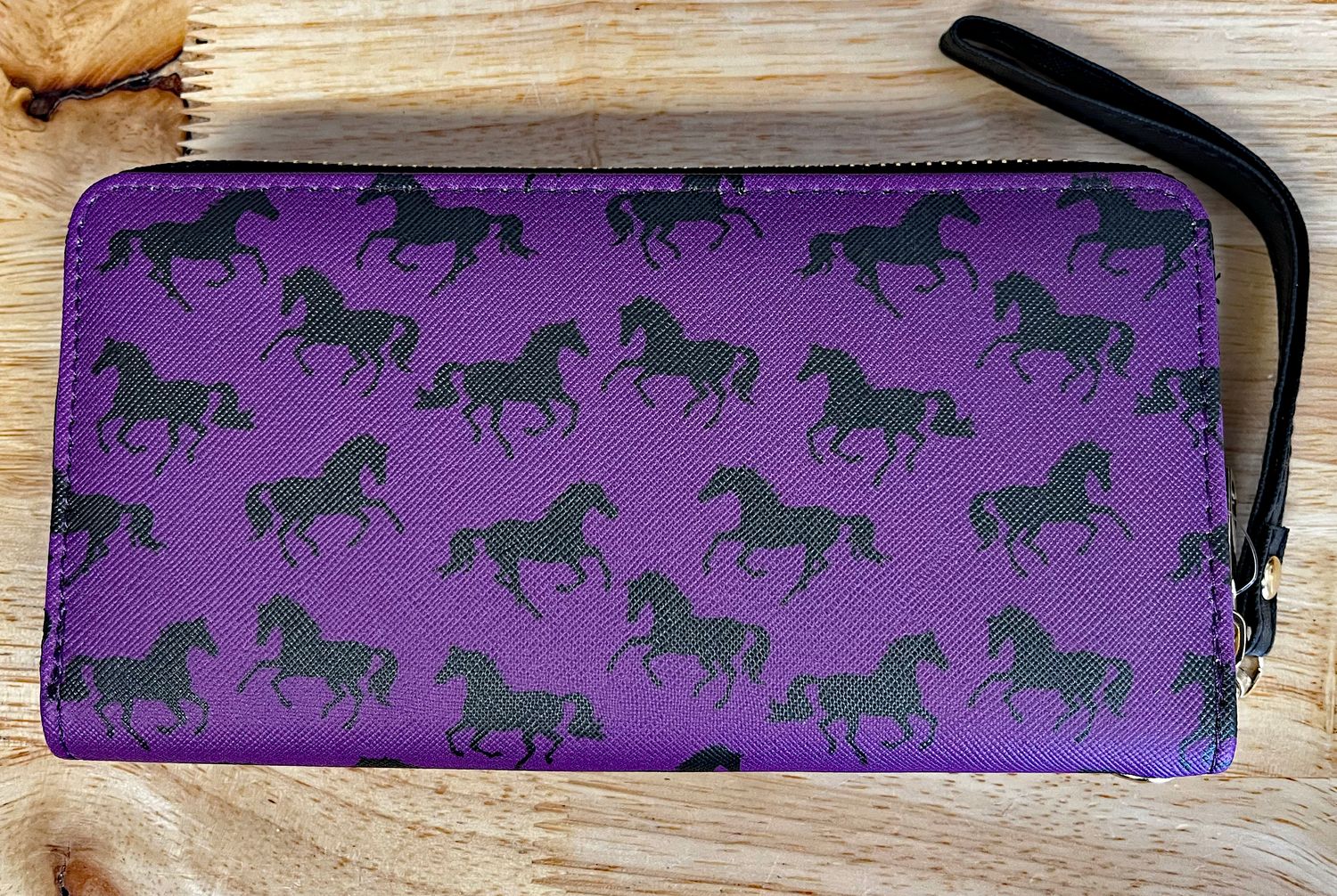 Wallet - Purple w/Black Horses