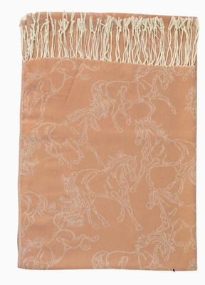 Scarf - Lila Linear Horses  - Mocha