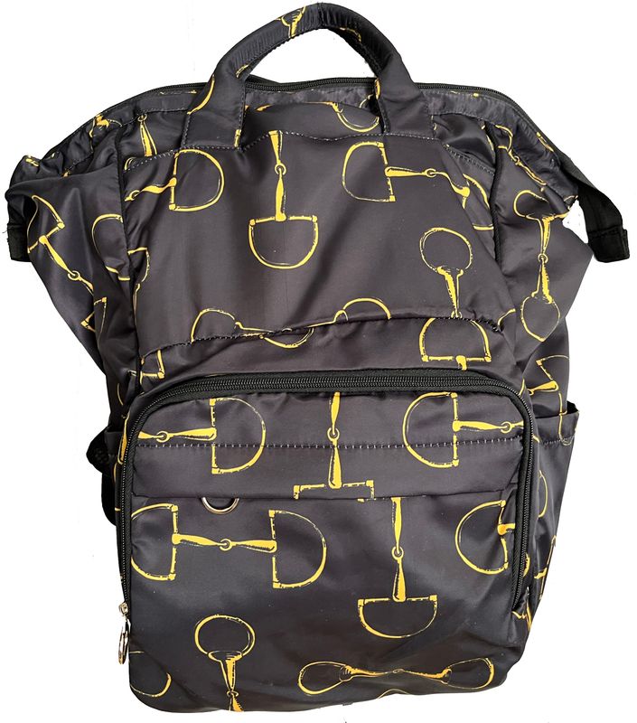Backpack/Laptop - Lila Vintage Snaffles  - Black