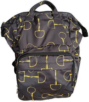 Backpack/Laptop - Lila Vintage Snaffles  - Black
