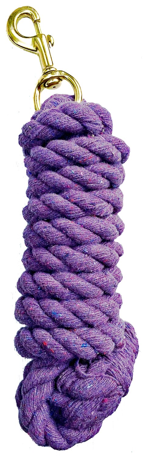 Lead Rope - 10' x 3/4" Cotton Purple-Trigger Snap