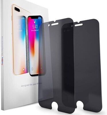 homy Privacy Screen Protector [2-Pack] for iPhone 8 Plus / 7 Plus 5.5 inch. Made of Premium 9H Japanese Tempered Glass: 1x BlackOut & 1x Tinted High Clarity Anti-Spy, Anti Fingerprint, Case Friendly