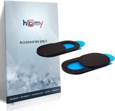 homy Black Web Camera Sliding Cover kit [2-Pack]. Laptop Webcam Strong Adhesive Protector only 0.7mm Thin Compatible with Any Desktop Computer, laptops, MacBook, iMac etc.