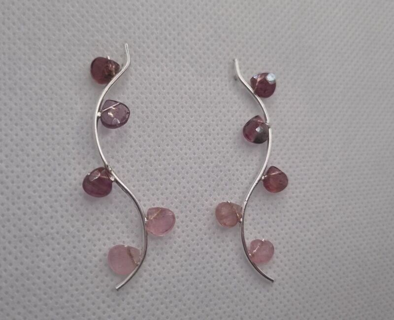 Pendientes con turmalinas rosa