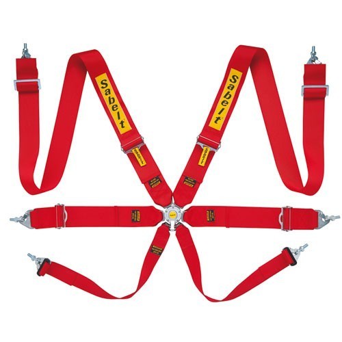 Harnais Sabelt Steel Series 6 points Rouge