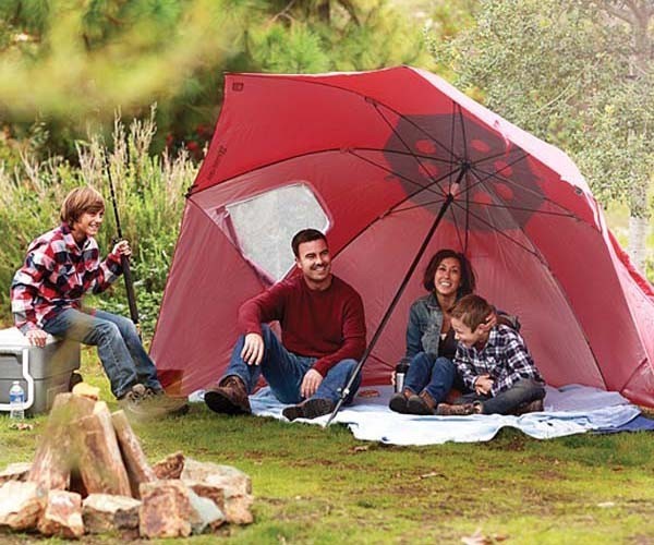 Raudonos spalvos skėtis-pavėsinė SPORT-BRELLA XL Raudonos spalvos skėtis-pavėsinė SPORT-BRELLA XL