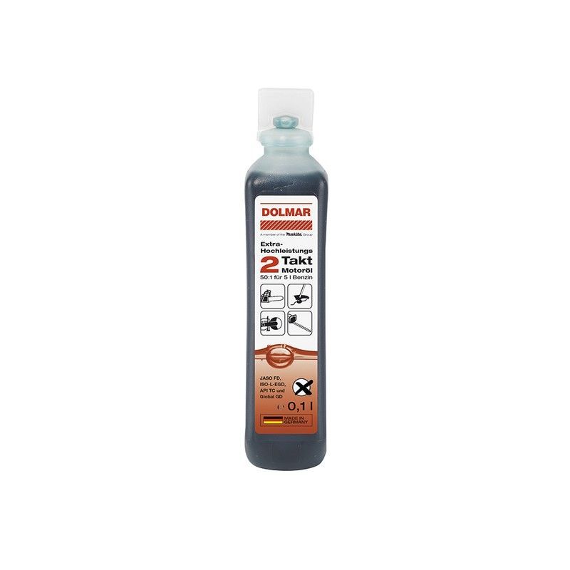 Dvitaktė pusiau sintetinė raudona alyva DOLMAR 100 ml.