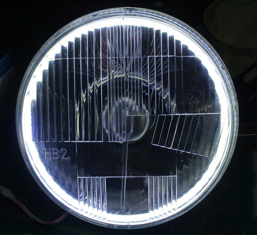 7&quot; Hi/ Lo LED Headlight set with LED Halos for 9007 type harness. -Hummer (PAIR)