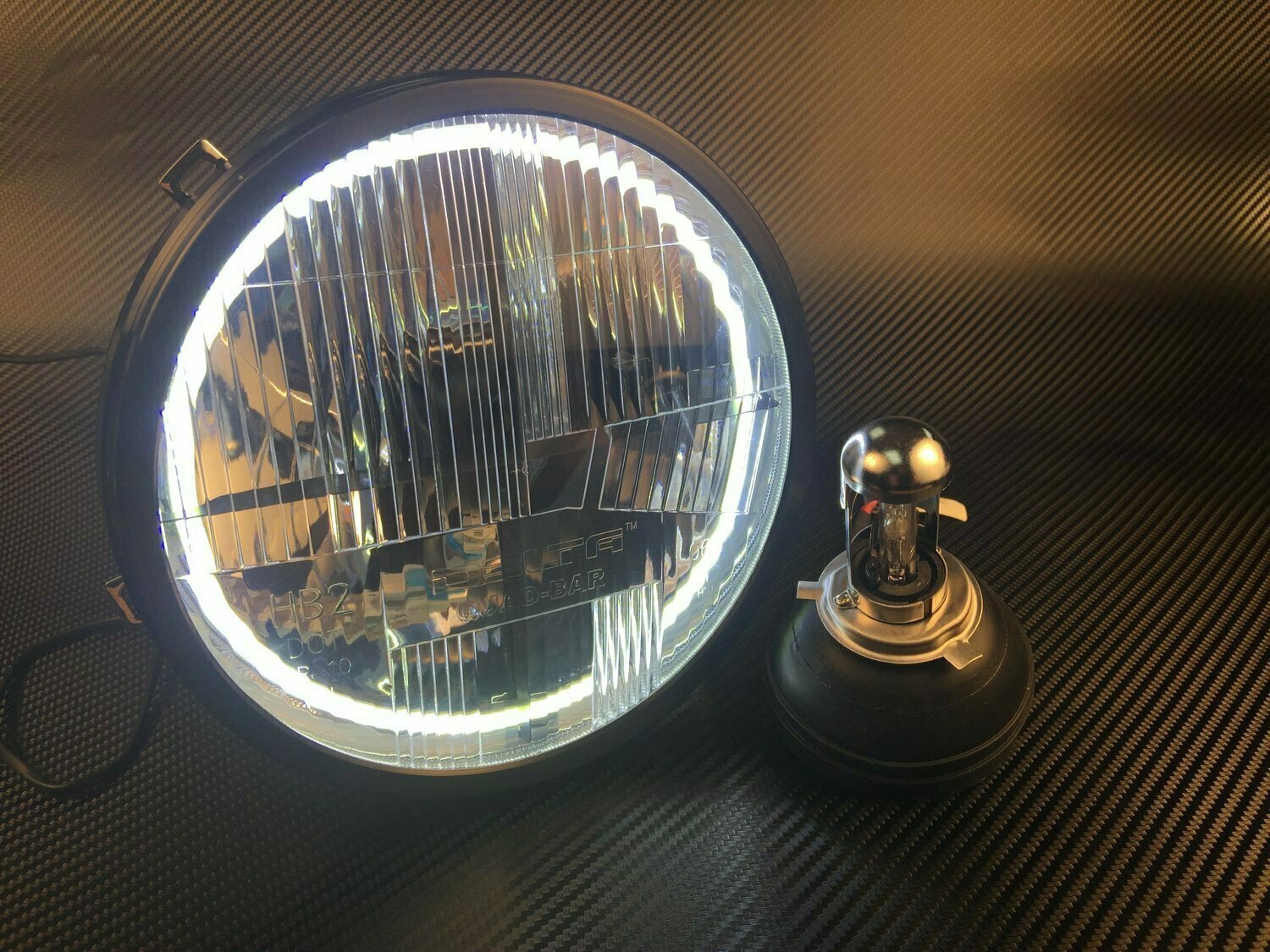 ​Quad-Bar™ HID Headlight Set with HALOs &amp; LED Blinkers (PAIR)