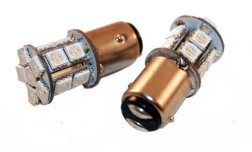 12 SMD LED High Output Bayonet Bulbs -Red (PAIR)
