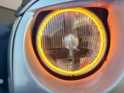 Quad-Bar™ LED Headlight Set with Amber HALOs and White LED City Lights (PAIR)