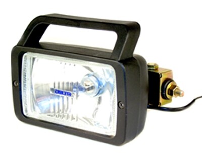 270H Series 24V Waterproof Side Mount Single Work Light w/ Handle &amp; Switch - 70 Watt Halogen - Each