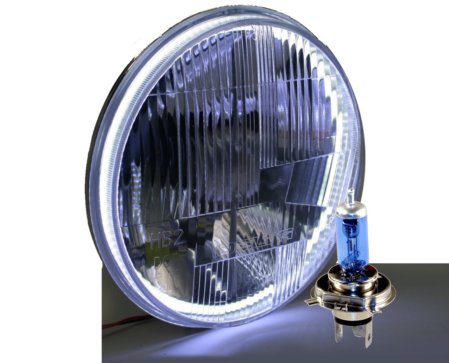 DOT 7&quot; Xenon Headlight Kit with Halos (PAIR)