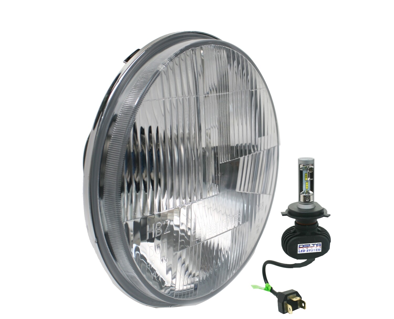 DOT 7&quot; LED Headlight Kit with Amber Halo (PAIR)