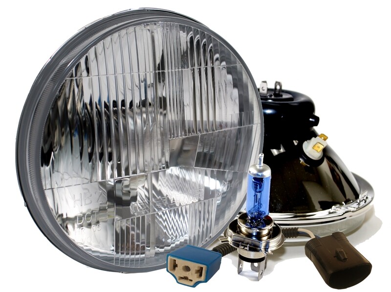 DOT 7&quot; Xenon Headlights with City Lights &amp; 9007 Adapters (PAIR)