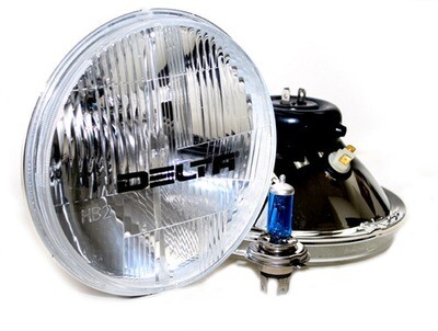 DOT 7&quot; Xenon Headlights with White LED City Lights (PAIR)