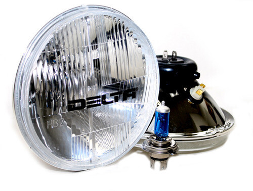 DOT 7&quot; Xenon Headlights with White LED City Lights (PAIR)